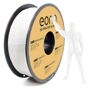 Amazon Brand - Eono Silk PLA Filamento para Impresora 3D, 1.75mm PLA Filamento Accuracy ± 0.03 mm, 1kg, Blanco.